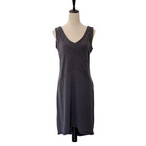 Indygena Gray Sleeveless High Low Minimalist Athleisure Stretch Dress NWOT Med